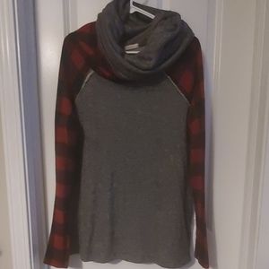 Buffalo print cowl neck